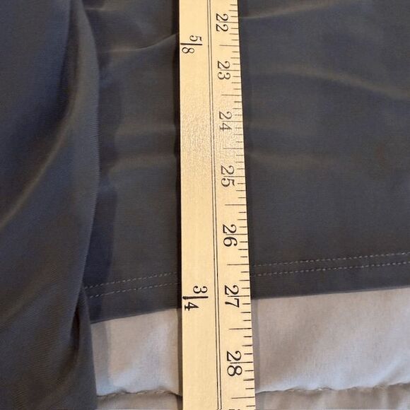 Clara Sun Woo Dark Gray Asymmetric Tunic Top Ruched Sleeve V-Neck Size Medium - Picture 9 of 11